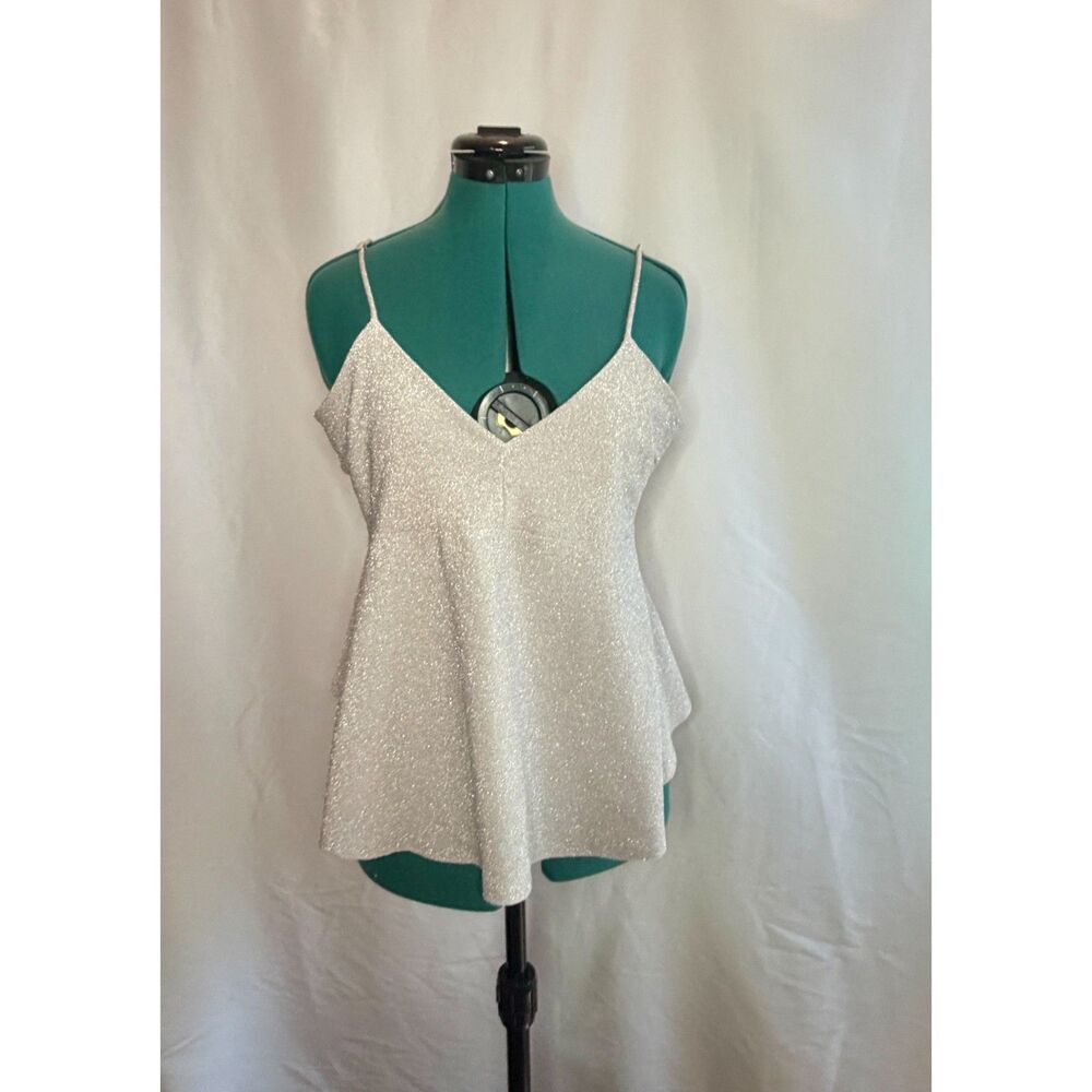 Wild Fable sparkling silver spaghetti strap cami. Size large